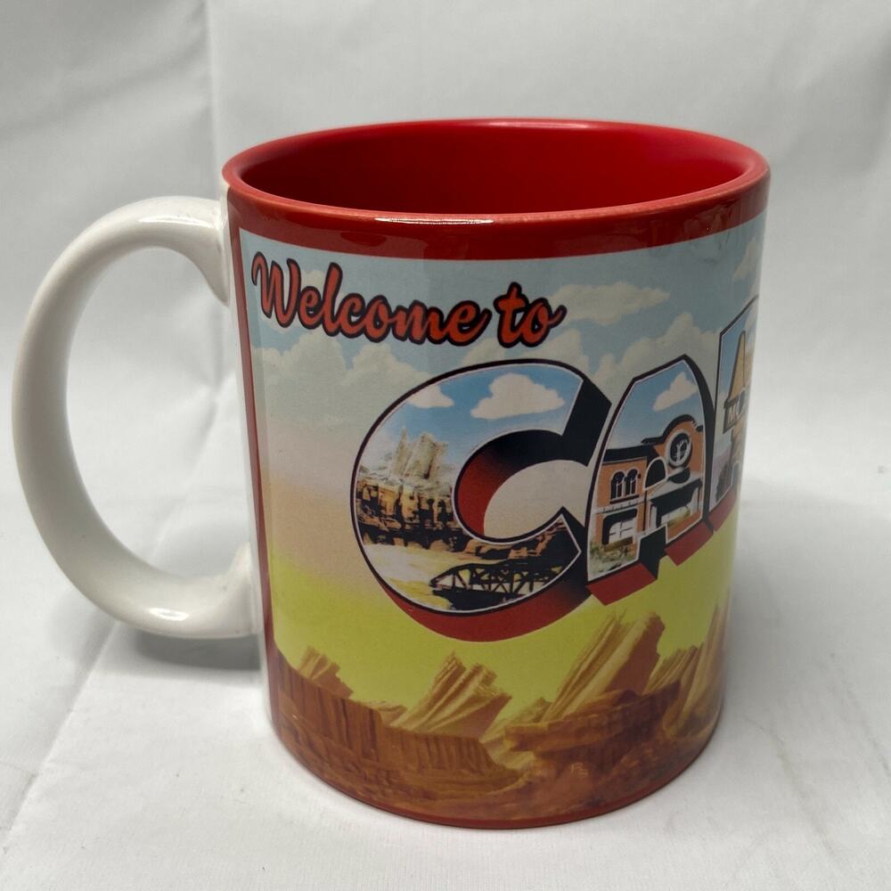 RARE PIXAR DISNEY PARKS WELCOME TO CARS LAND RADIATOR SPRINGS MUG CUP DISNEYLAND